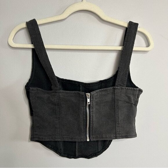 PrettyLittleThing Charcoal Black Shapewear Corset Tank Top Women’s Size 4 - Picture 4 of 7